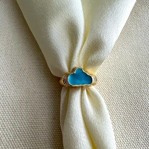 Fashion Cloud Ring Gold Plated Blue Adjustable Brand New